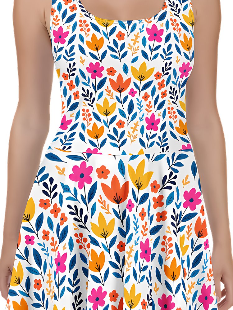 Summer Floral Dress | Orange Yellow & Fuchsia product image (2)