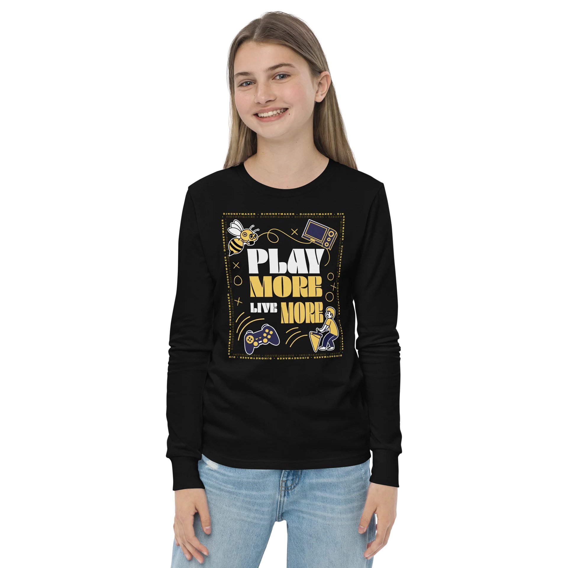 Play More Live More Youth Long Sleeve T-Shirt product image (10)