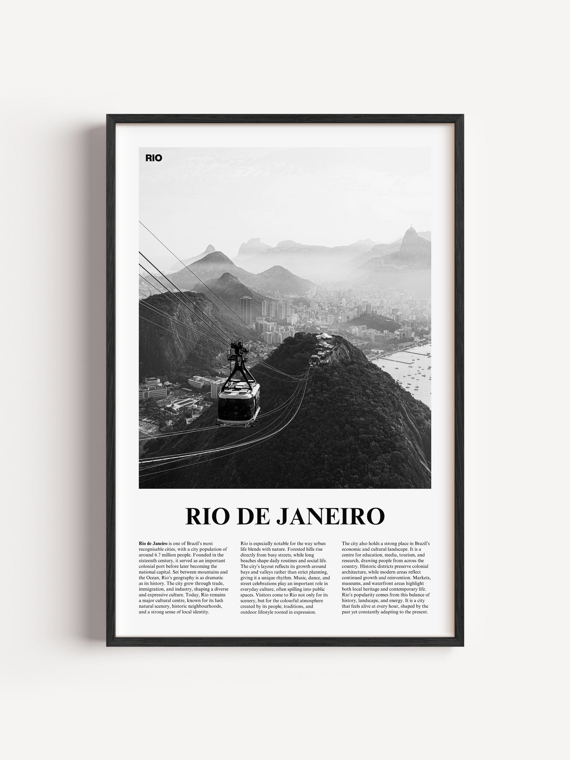 Rio de Janeiro 02 Newspaper Poster | Framed product image (1)