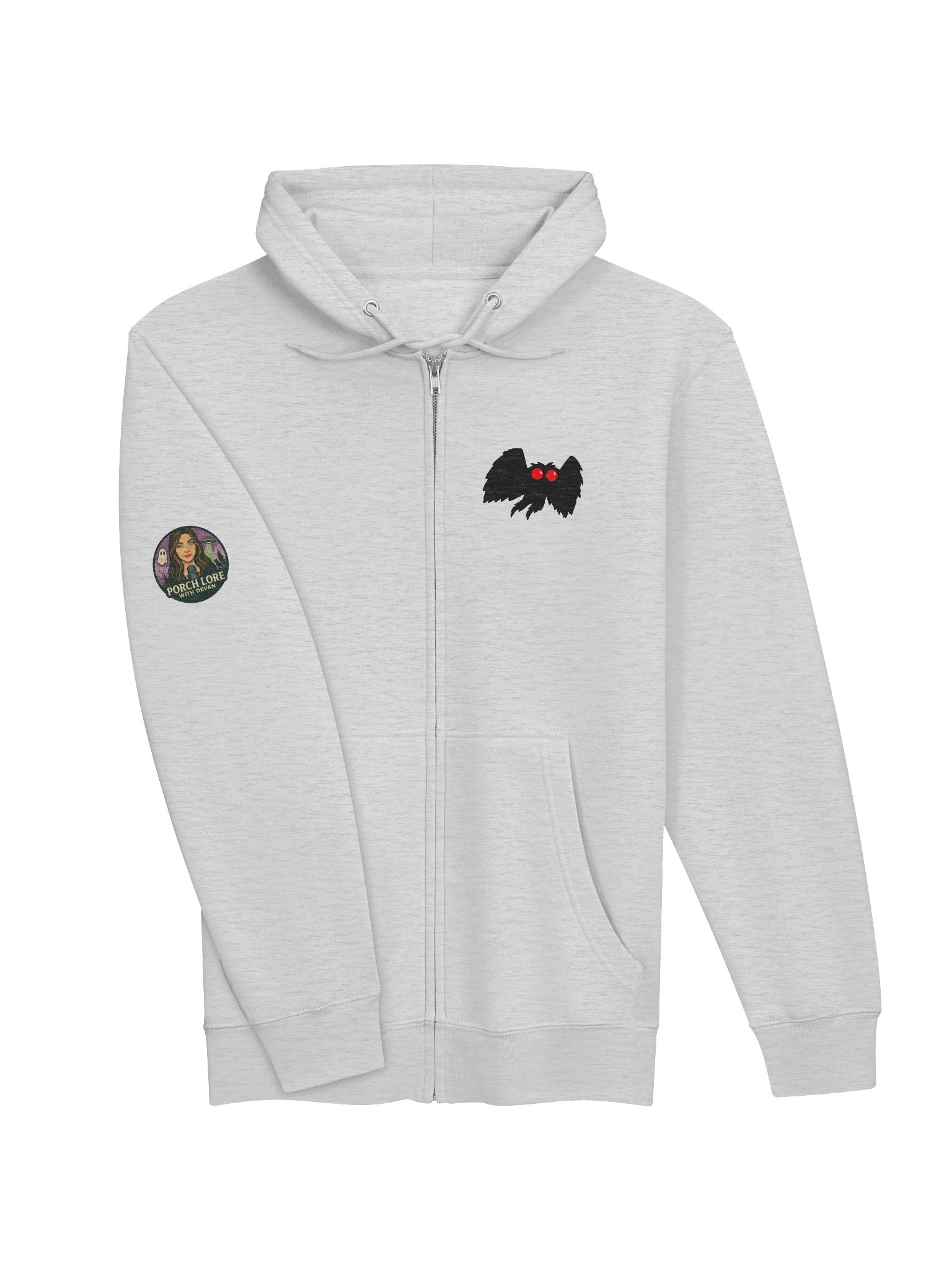 MOTHMAN POCKET CRYPTID ZIP UP HOODIE product image (3)