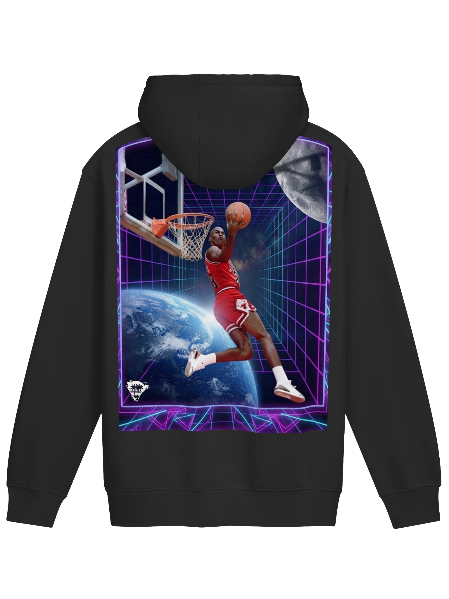 90s VINTAGE RETRO AIR JORDAN DUNK CONTEST SPACE GRID HOODIE product image (7)
