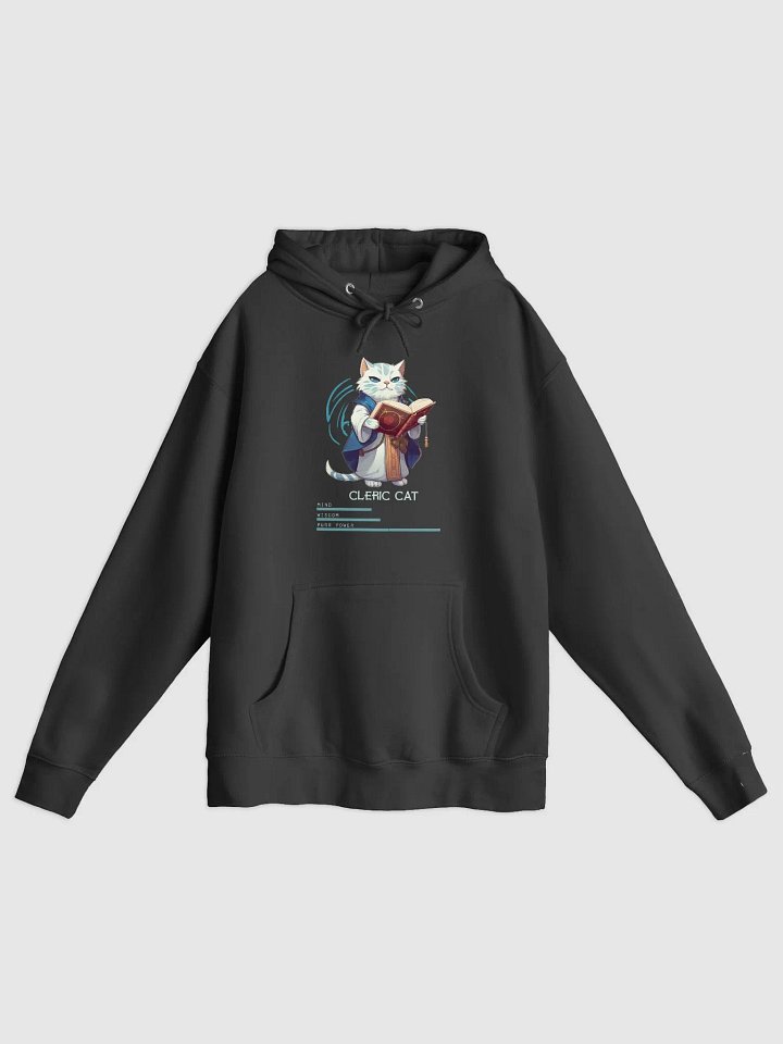 RPG Cleric Cat unisex medium-heavy fleece lined hoodie for gamers and cat lovers product image (1)