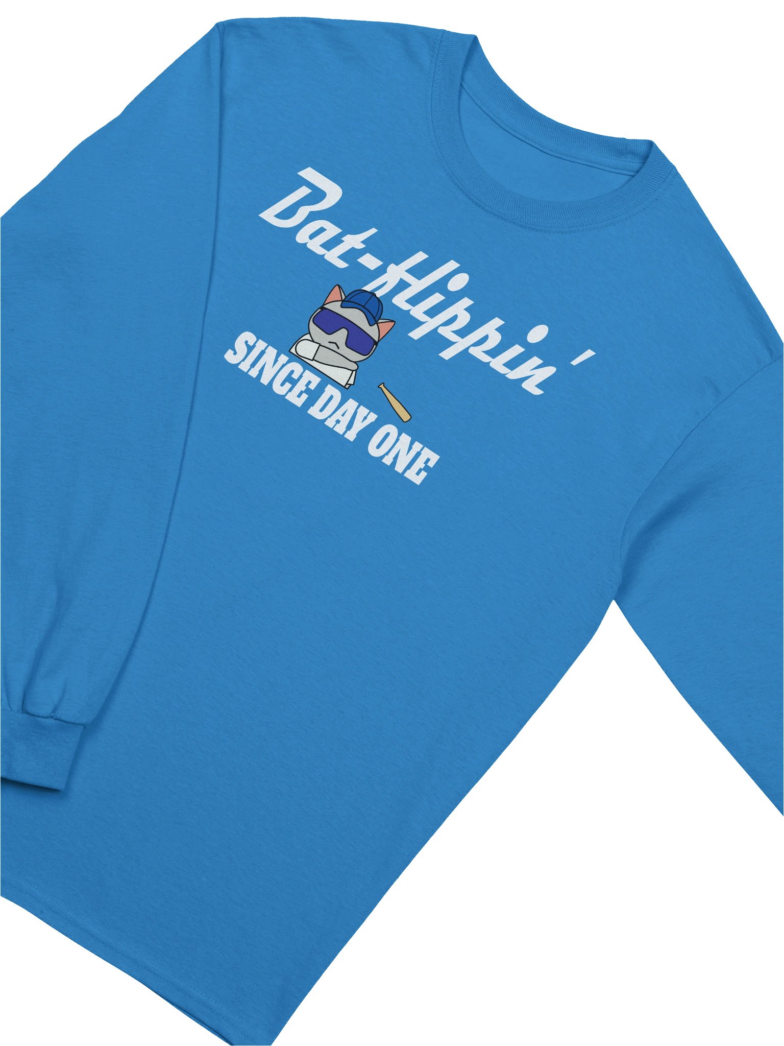 Baseball Cat (Bat-flippin' Since Day One) - Unisex Adult Long Sleeve T-shirt product image (3)