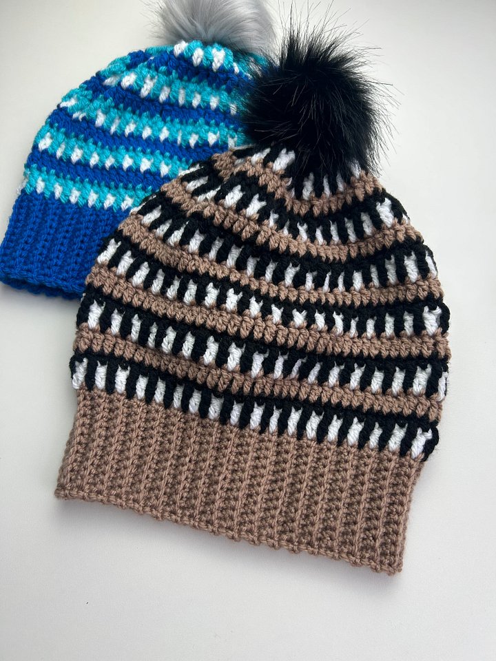 Interlocking Crochet Hat/Beanie Pattern in 7 Sizes (preemie to adult) product image (2)