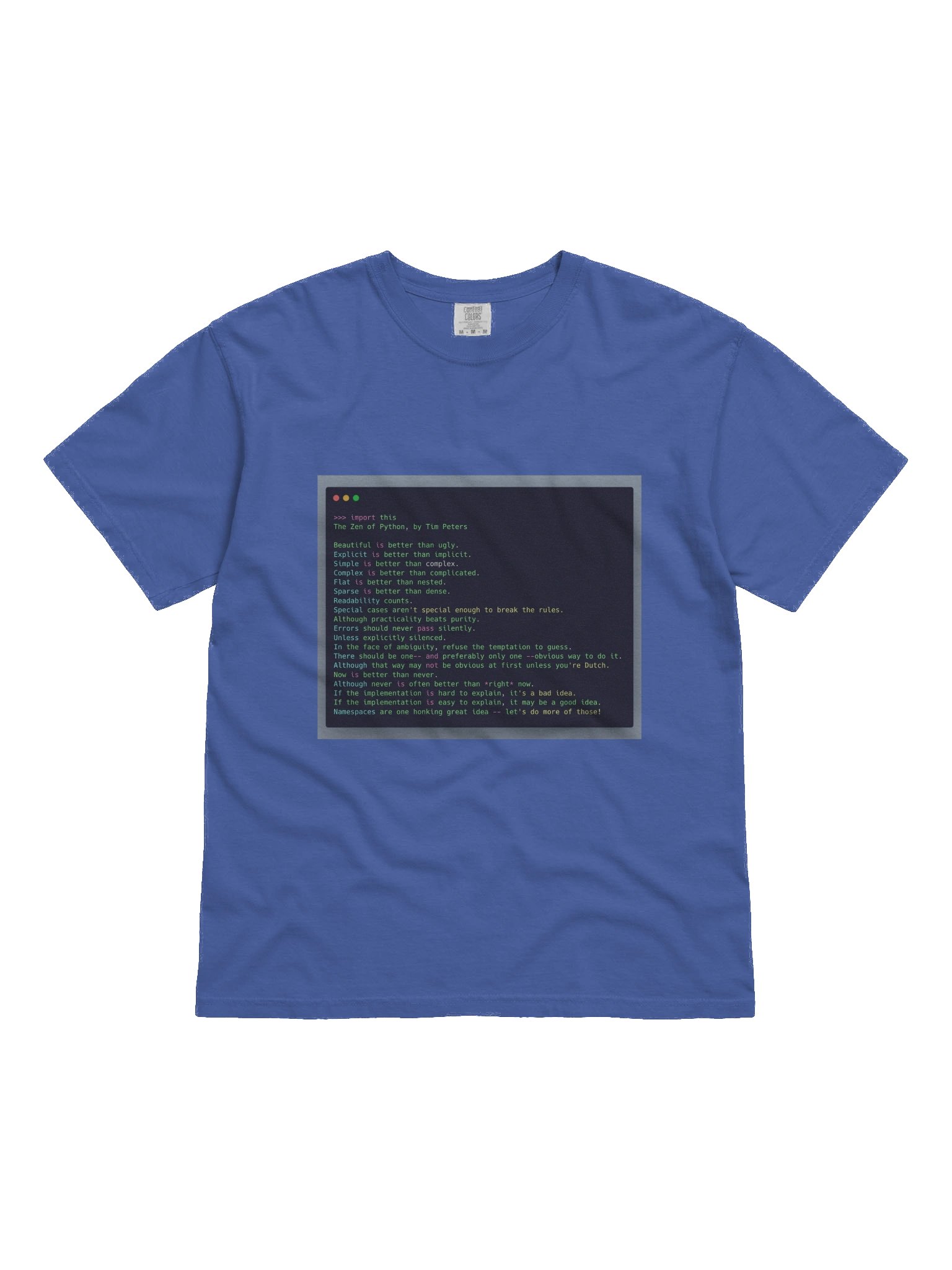 Zen Guiding Principles - Pythonic Code T-Shirt product image (1)