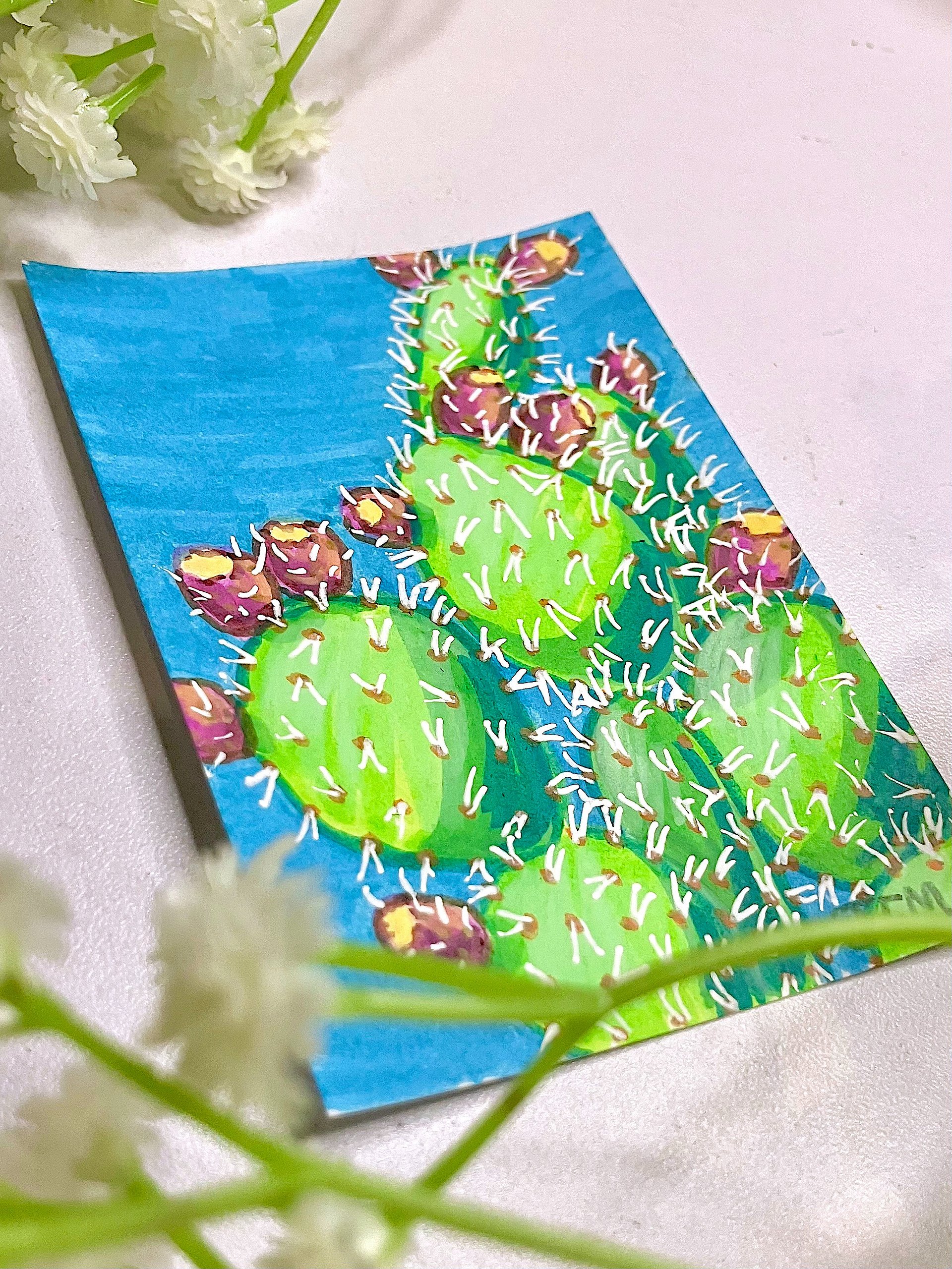 Pretty Prickly Pear ACEO Marker Original Artwork product image (2)