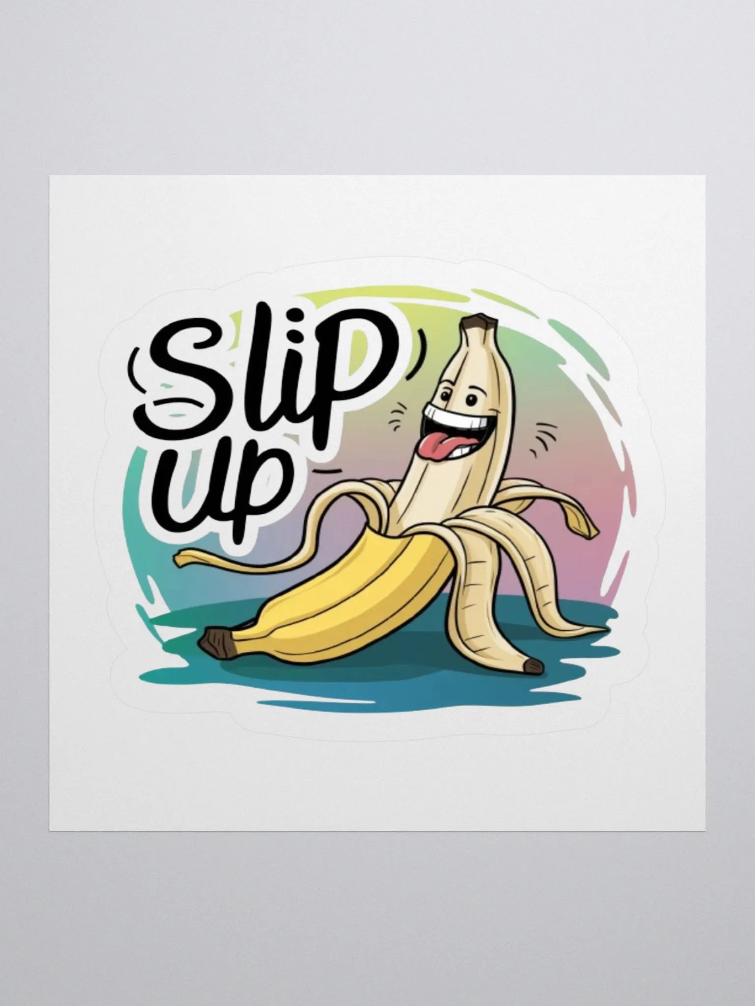 Funny Banana 'SLIP UP' Kiss Cut Sticker - Perfect for Laptops, Cars, and More product image (1)
