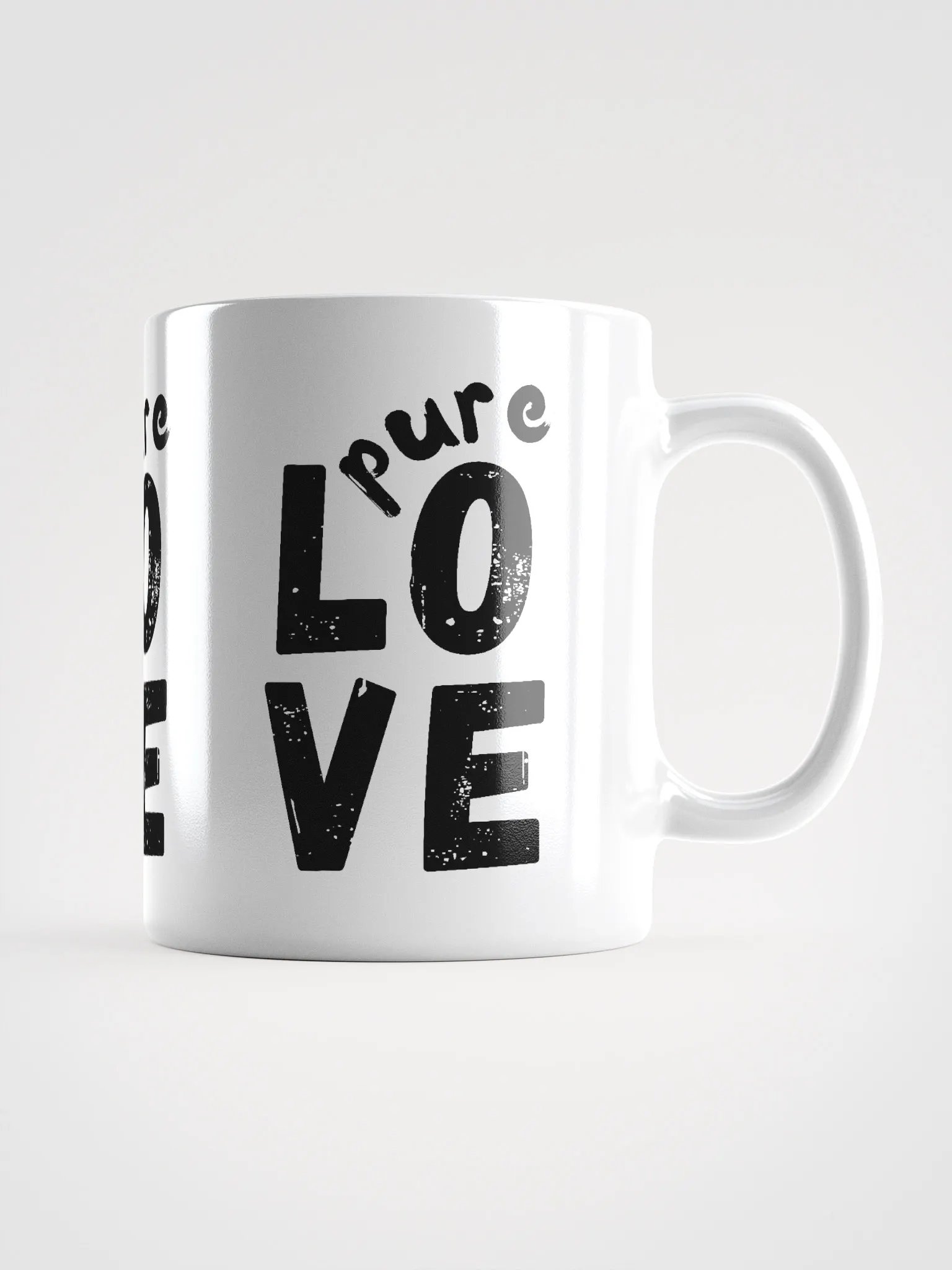Pure LOVE Black on white glossy Mug product image (1)