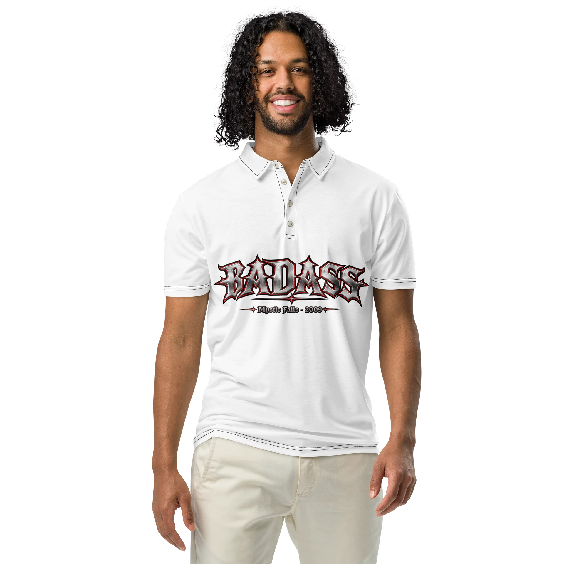 "BADASS" Mystic Falls 2009 Slim Fit Polo product image (1)