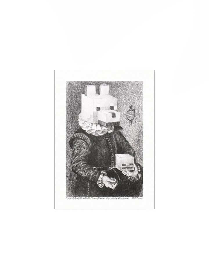 "Portrait of a Dog Holding a Skull" Digital Print product image (1)