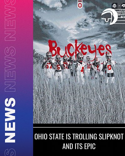 The Ohio State Buckeyes are playing Iowa this weekend and they posted a knock off of album cover for 