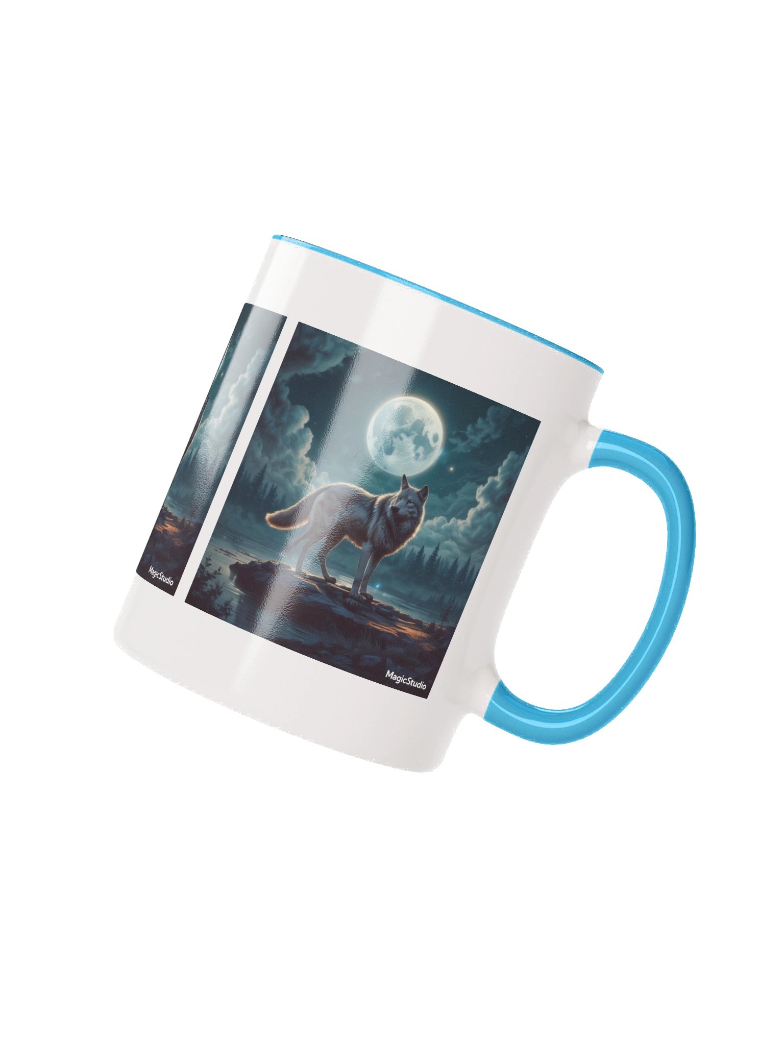 Moonlit Wolf Ceramic Mug product image (4)