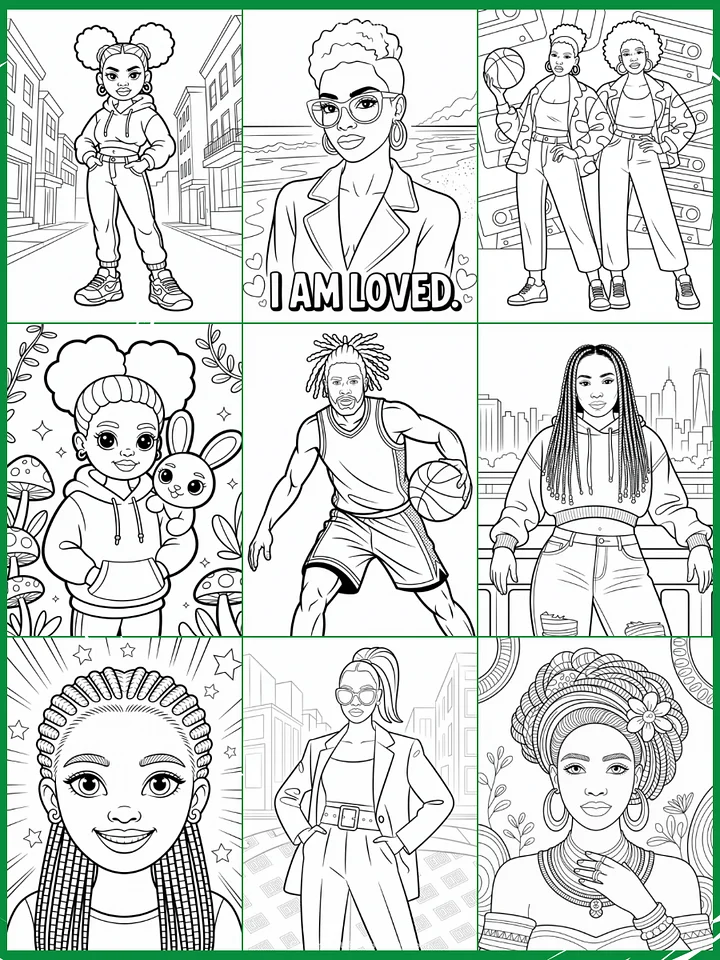 50+ Black & African American Coloring Prompts for Ideogram Ai product image (2)