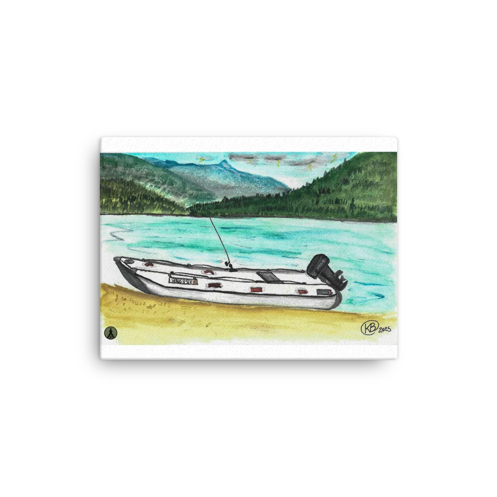 Boat Camping Painting Print product image (1)