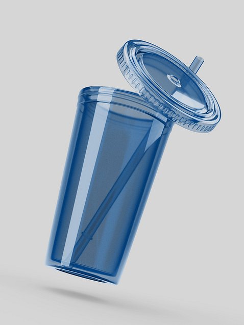 Photo showing Double Wall Clear Plastic Tumbler