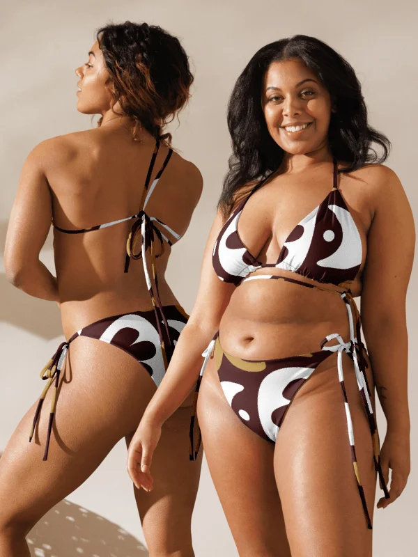 Maroon Ornamental Heart String Bikini product image (4)