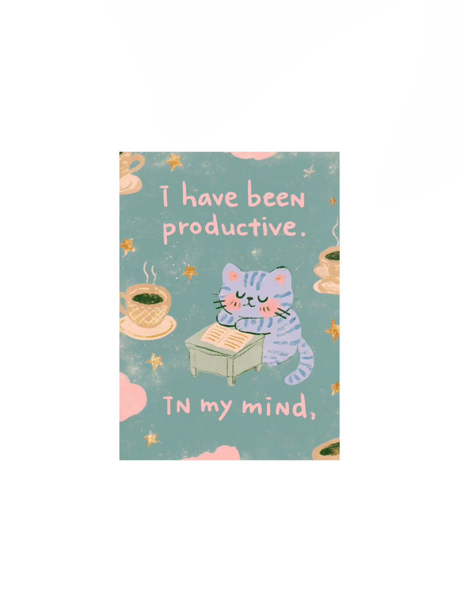 Productive in My Mind Cat Poster product image (1)