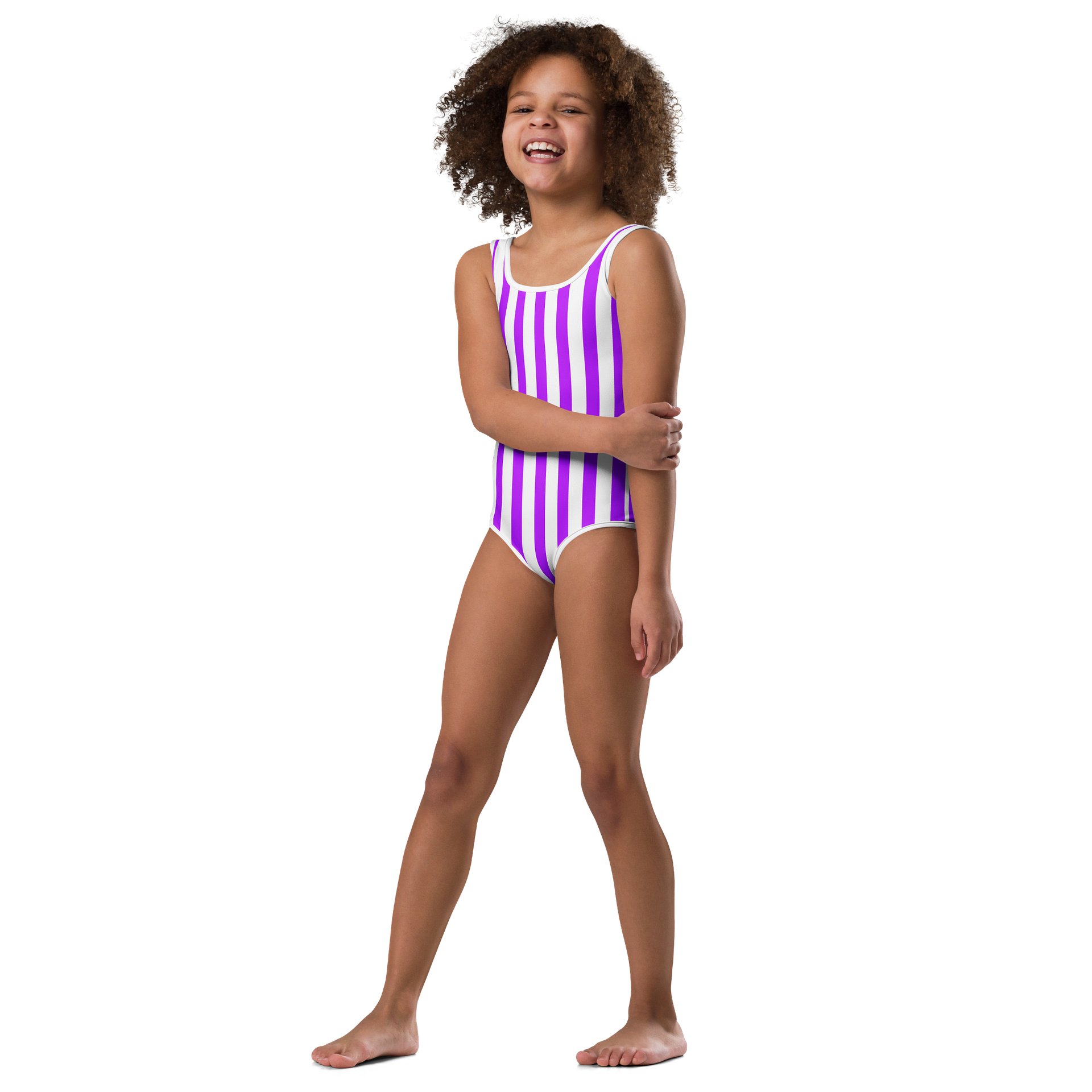 Magenta Stripe Splash Kids Swimsuit product image (4)