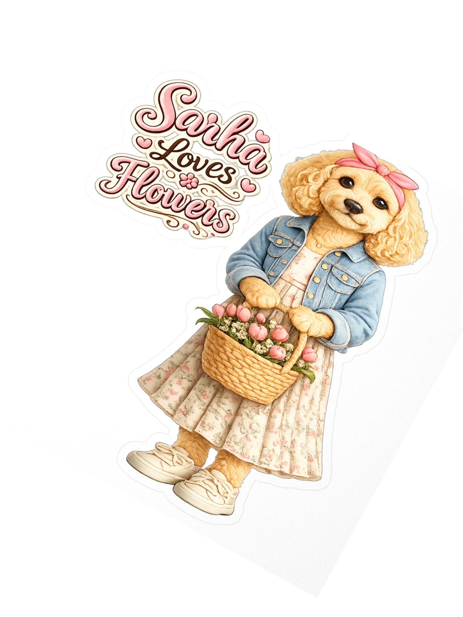 Sarah Loves Flowers Dog Kiss Cut Sticker product image (2)