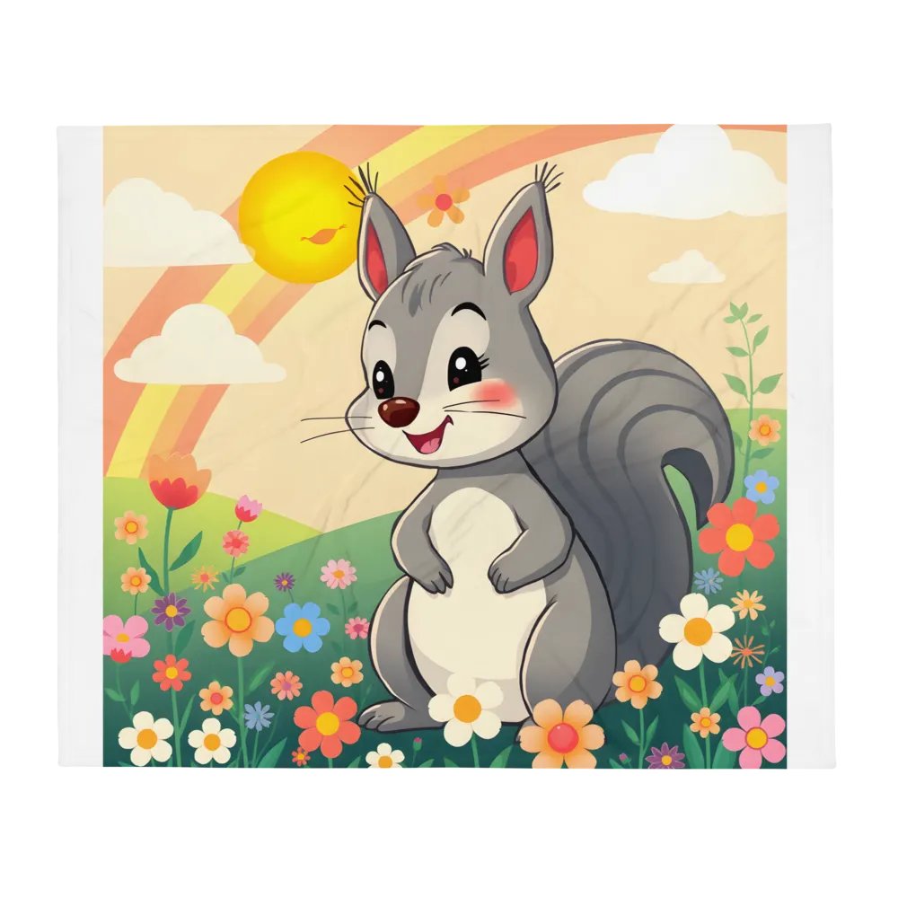 Rainbow Squirrel Throw Blanket product image (2)