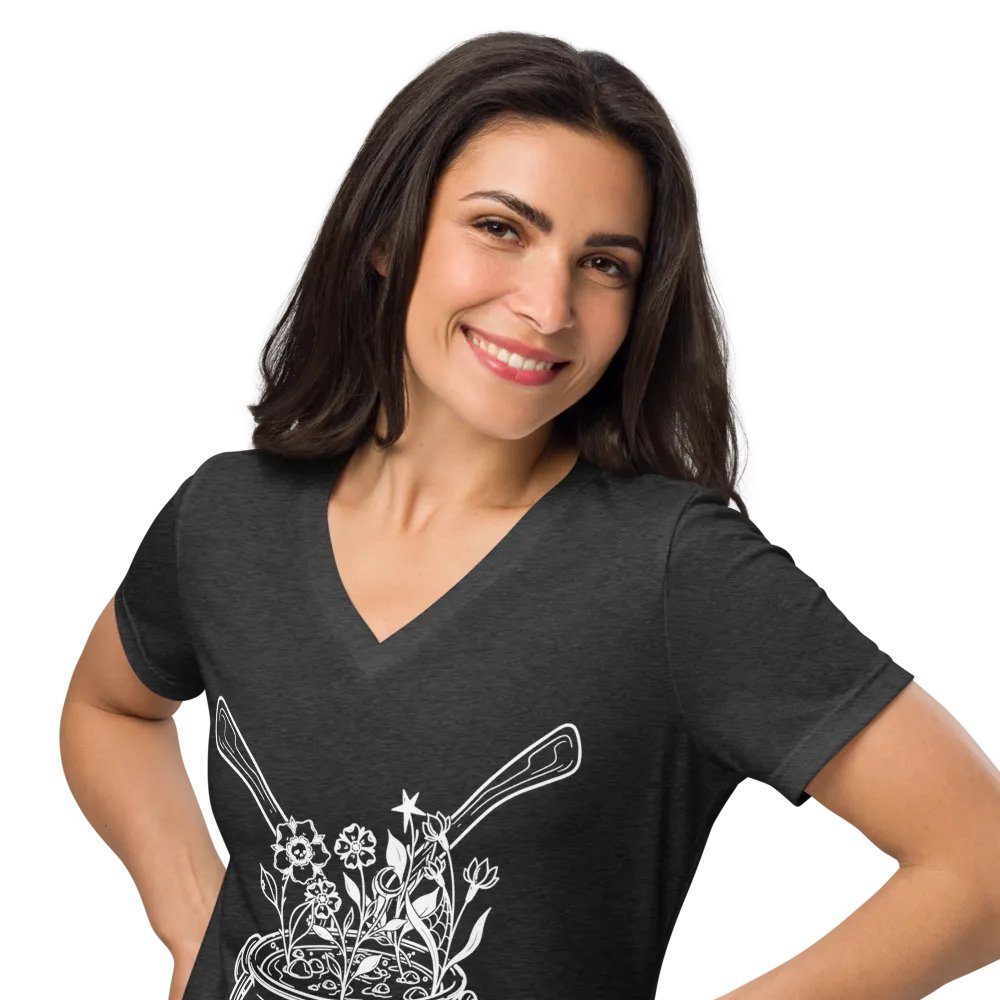Henbane Coven Crest Bella+Canvas Women's Relaxed V-Neck T-Shirt product image (10)