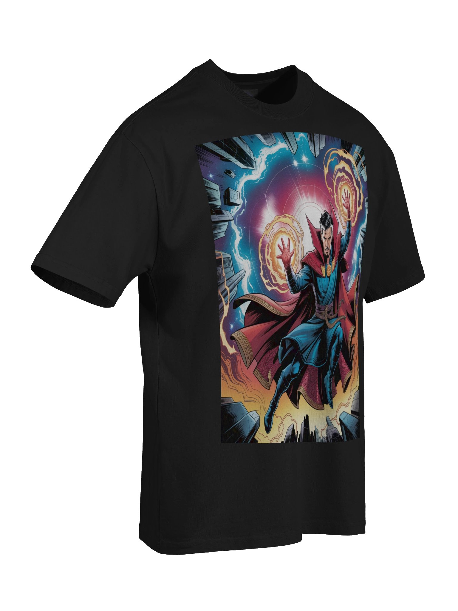 Doctor Strange Urban Enchantment Oversized Faded T-Shirt – Sorcerous Skyline Surge product image (8)