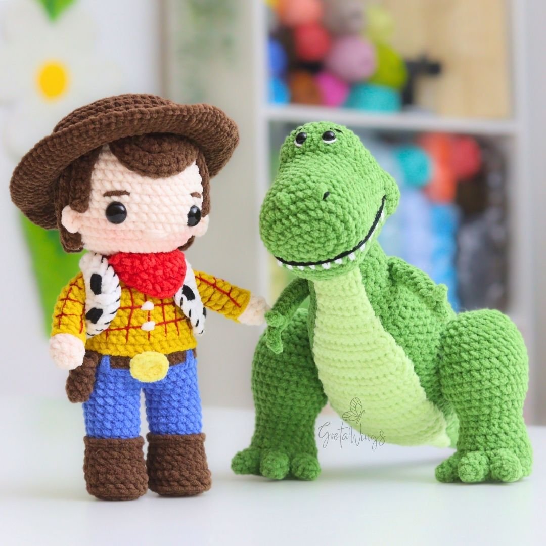 Toy Story Inspired Amigurumi Patterns Combo - T-Rex, Woody, and Jessie (3 PDF) product image (3)
