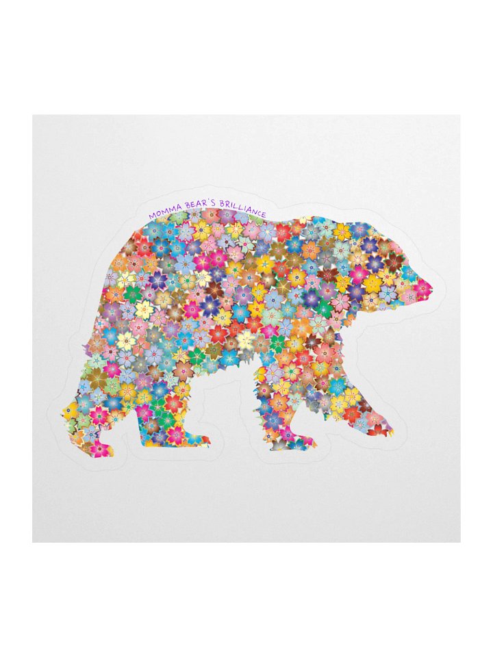 Floral Mama Bear Kiss Cut Sticker product image (1)