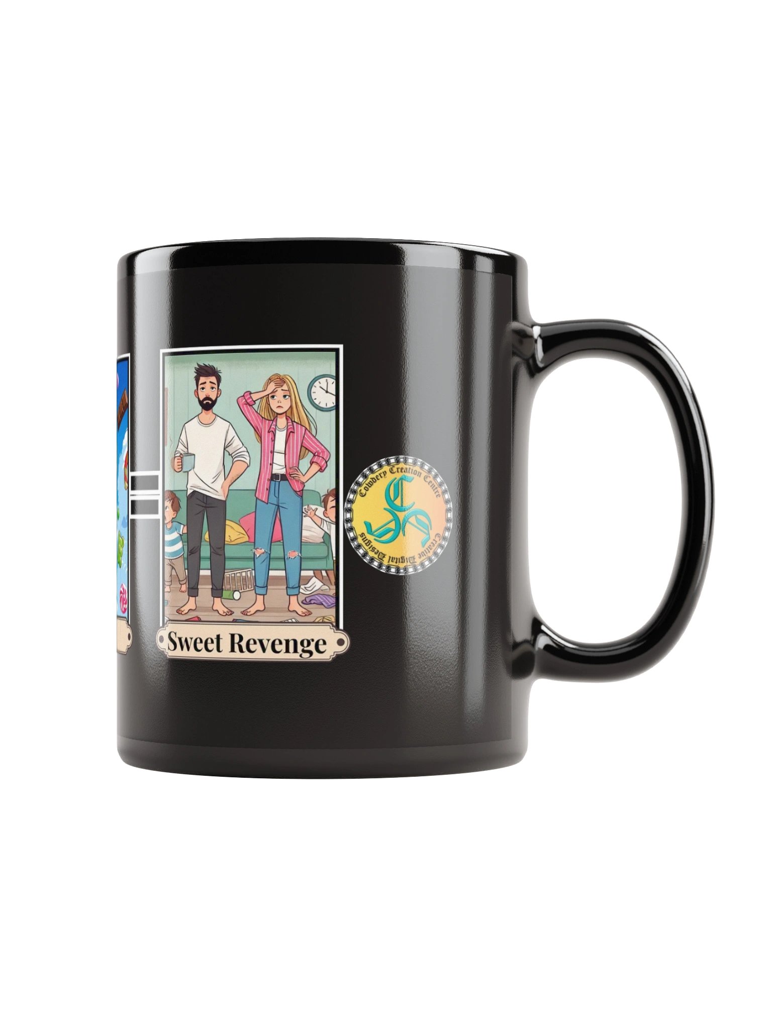 Grandkids + Candy = Sweet Revenge (Both) Glossy Black Mug product image (1)