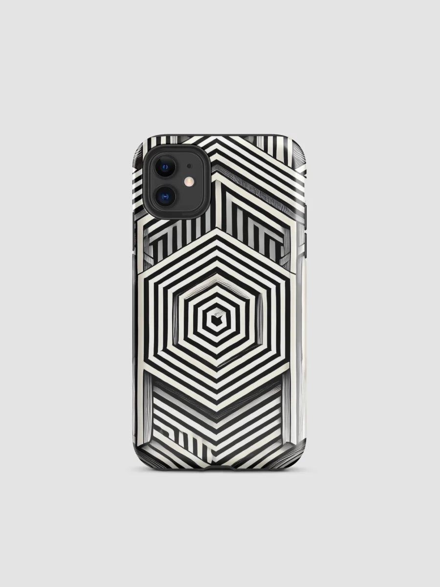 Hypnotic Geometric iPhone Tough Case - Black & White Illusion Design product image (1)