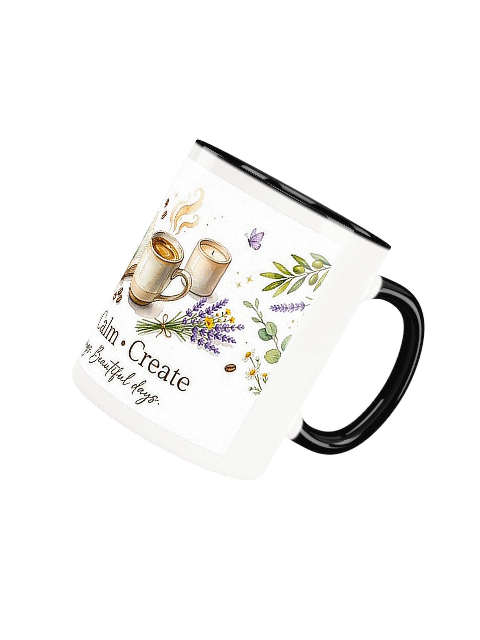 Slow Mornings Aesthetic Coffee and Book Accent Mug product image (73)