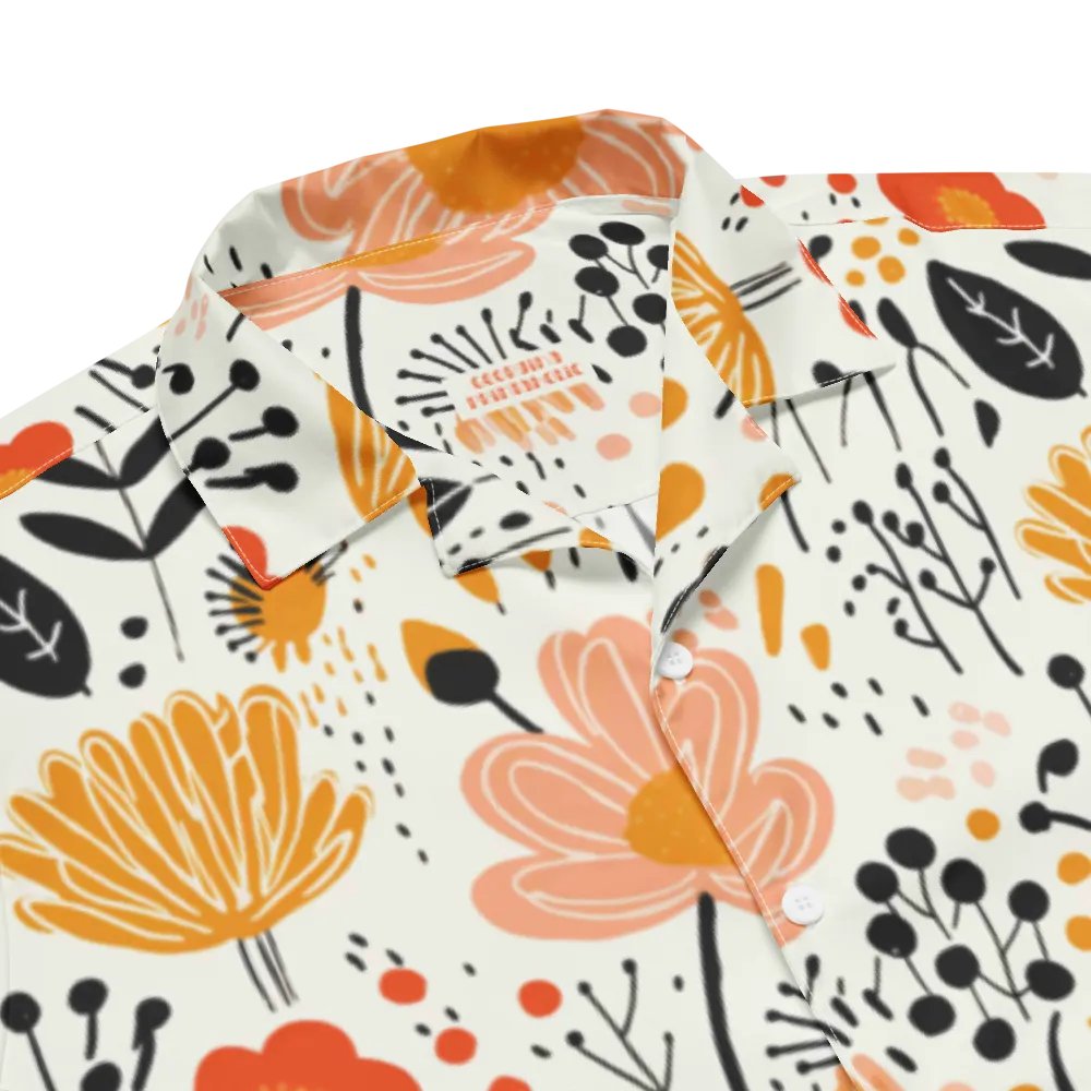Retro Flowers Peach Hawaiian Shirt product image (5)
