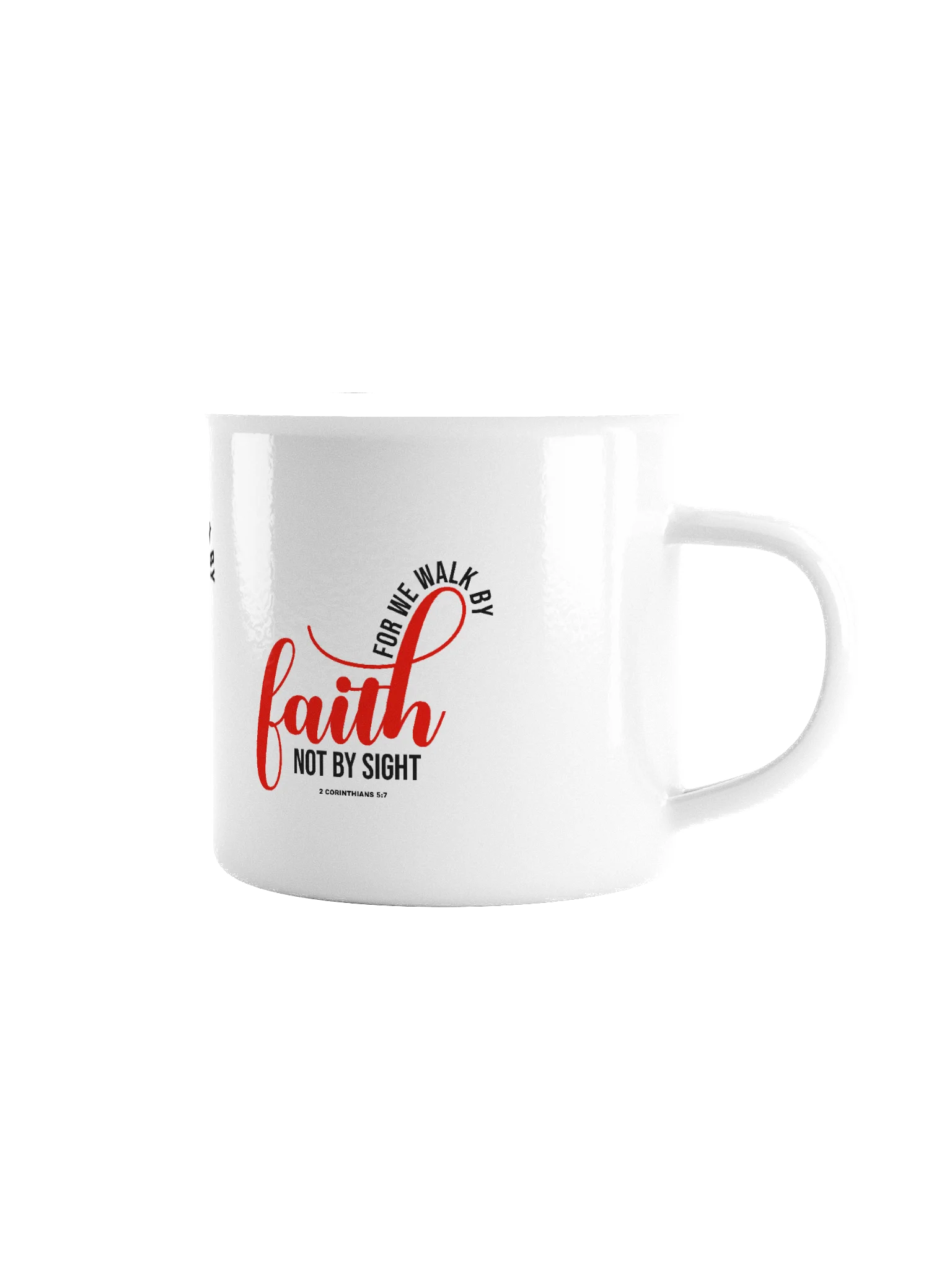 Walk by Faith Enamel Mug – Durable, Lightweight & Adventure-Ready product image (1)