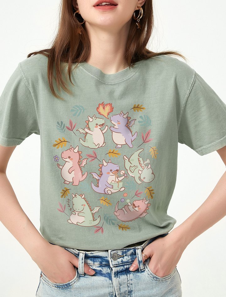 Cottagecore-Style Shirt of Kawaii Dragons | Cottagecore, Goblincore, and Forestcore-Inspired Dragons T-Shirt product image (1)