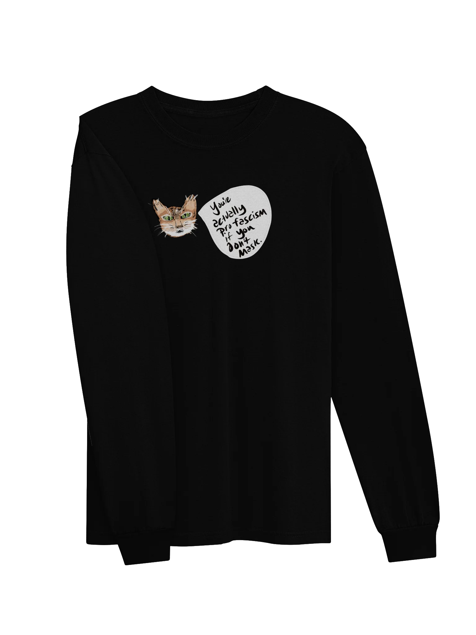 Kitty Mask Thoughts long sleeve tee product image (15)