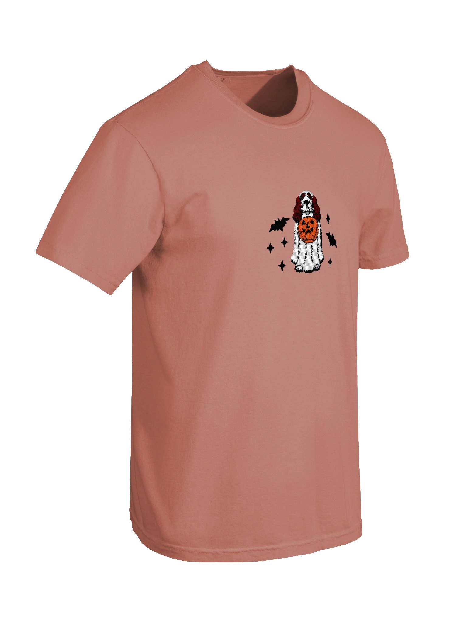 Halloween English Springer Spaniel(Liver & White) Embroidered T-Shirt product image (9)
