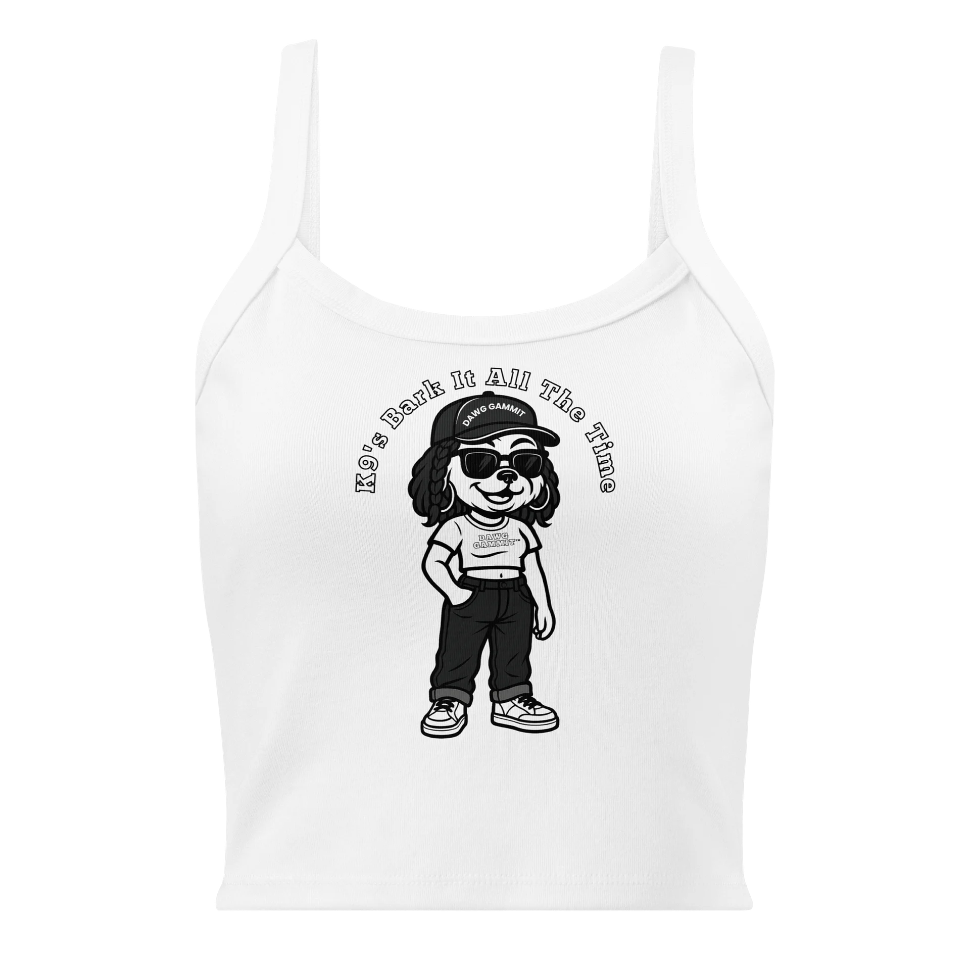 DAWG GAMMIT™ Female Yorkshire Terrier Racer White Tank Top product image (1)