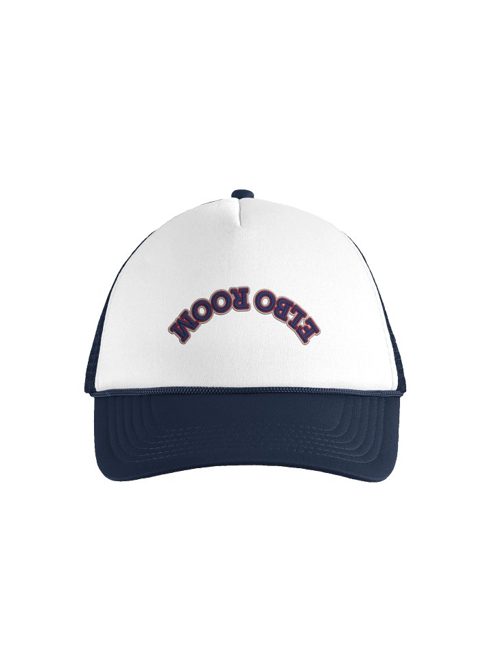 Elbo Room Classic Arched Text Retro Trucker Hat | Navy & White Edition product image (6)