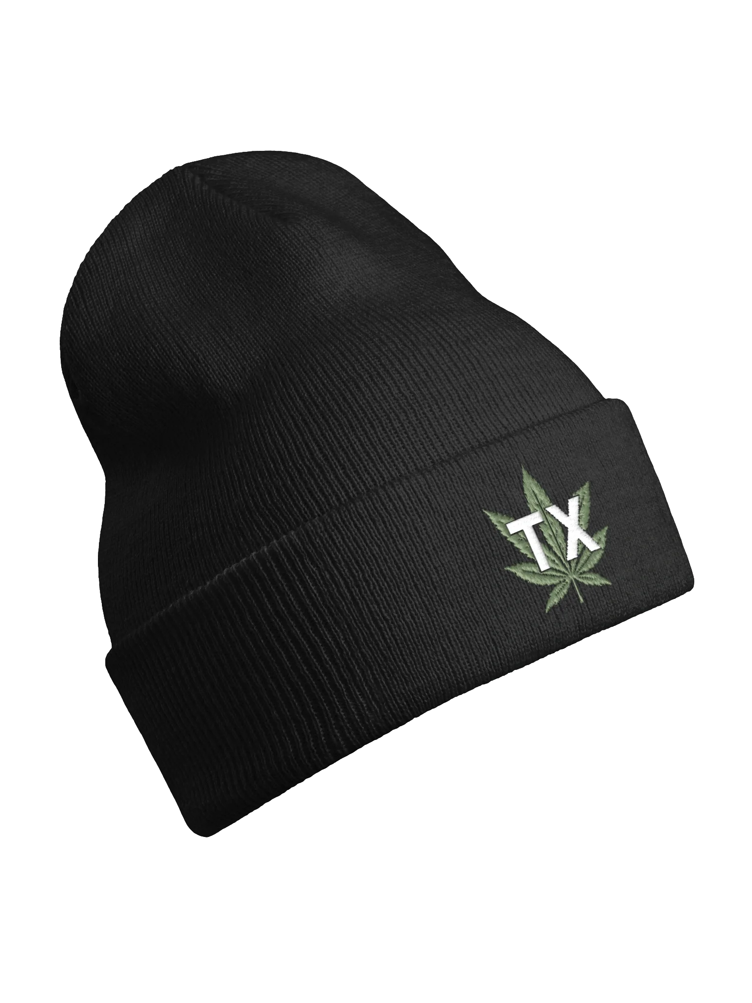TX Leaf Beanie — Green Embroidery, view 2