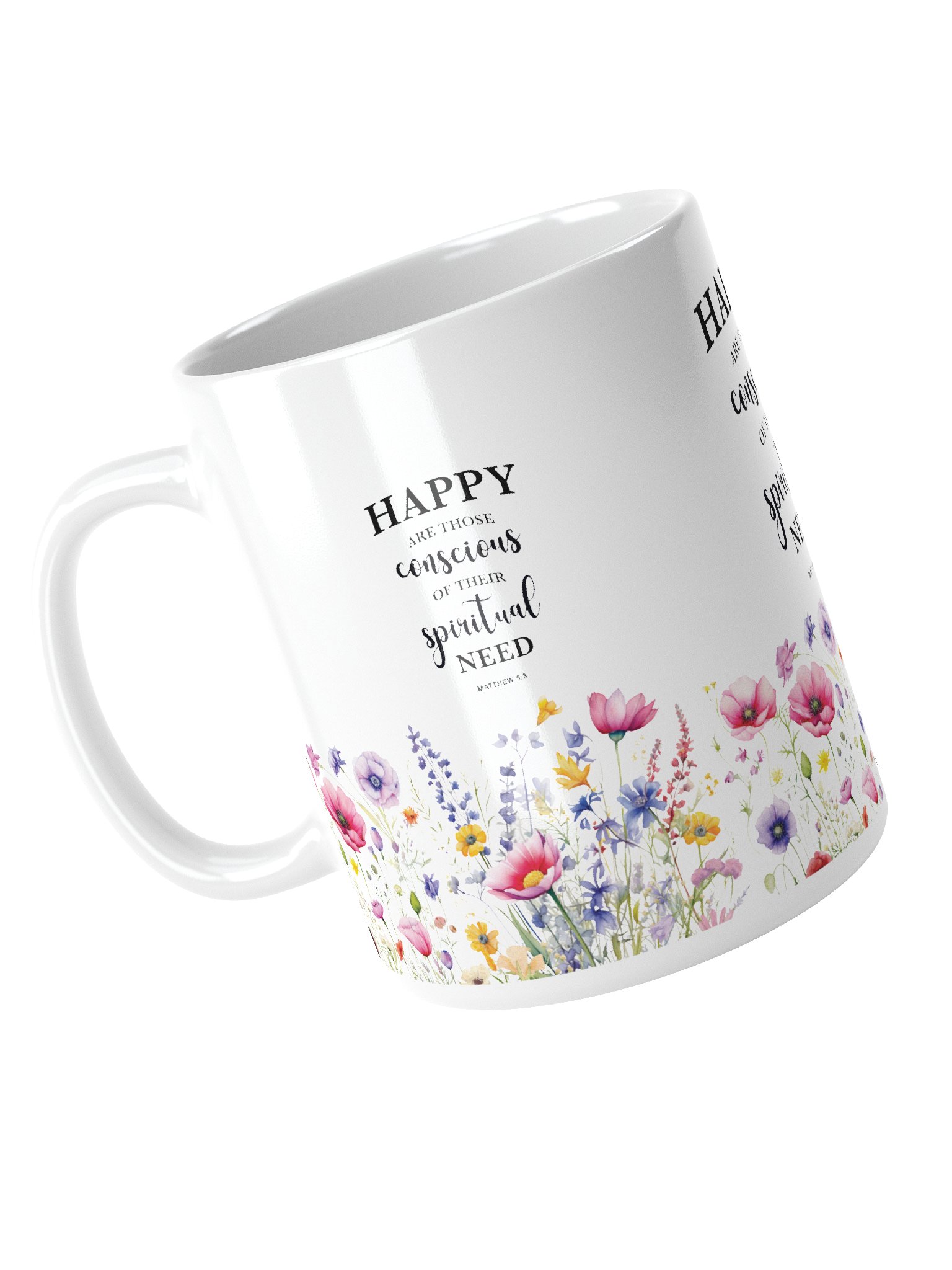 2026 Yearly Text Christian Mug – Matthew 5:3 Inspirational Floral Coffee Cup product image (5)
