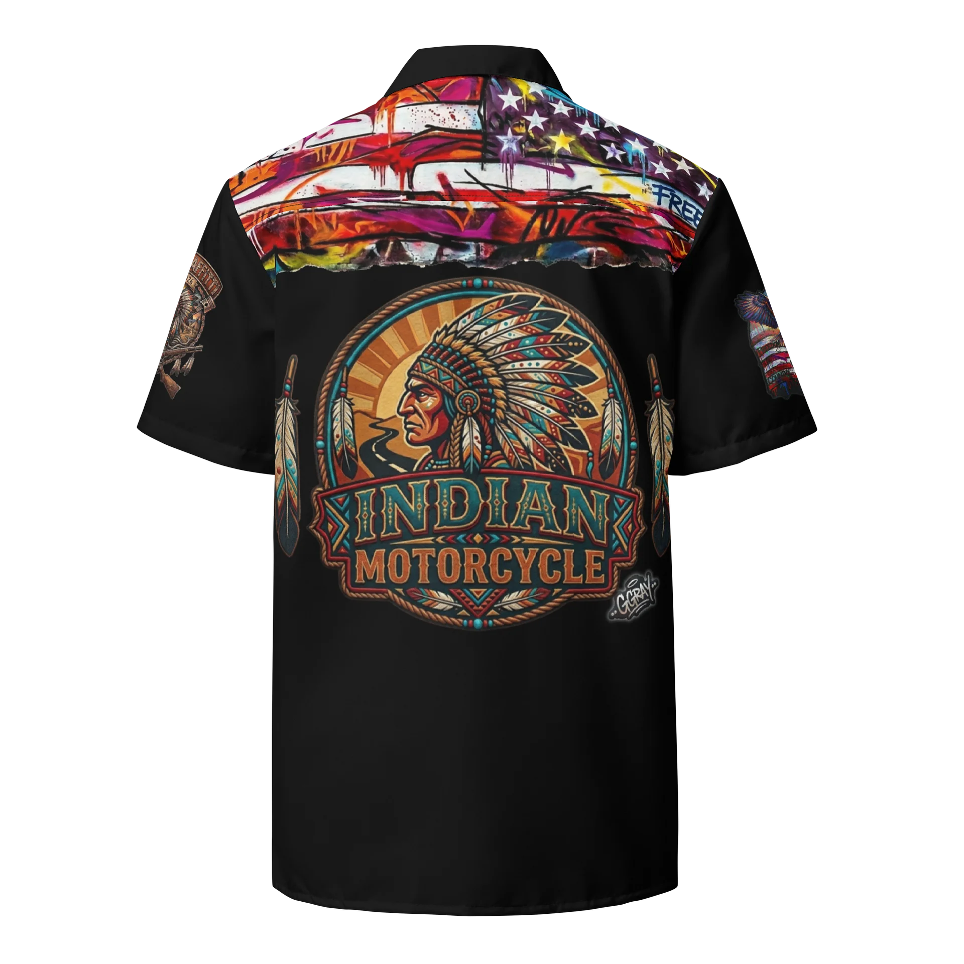 MötoGraffitti Ole Indian Iron Motorcycle Club Shirt product image (2)