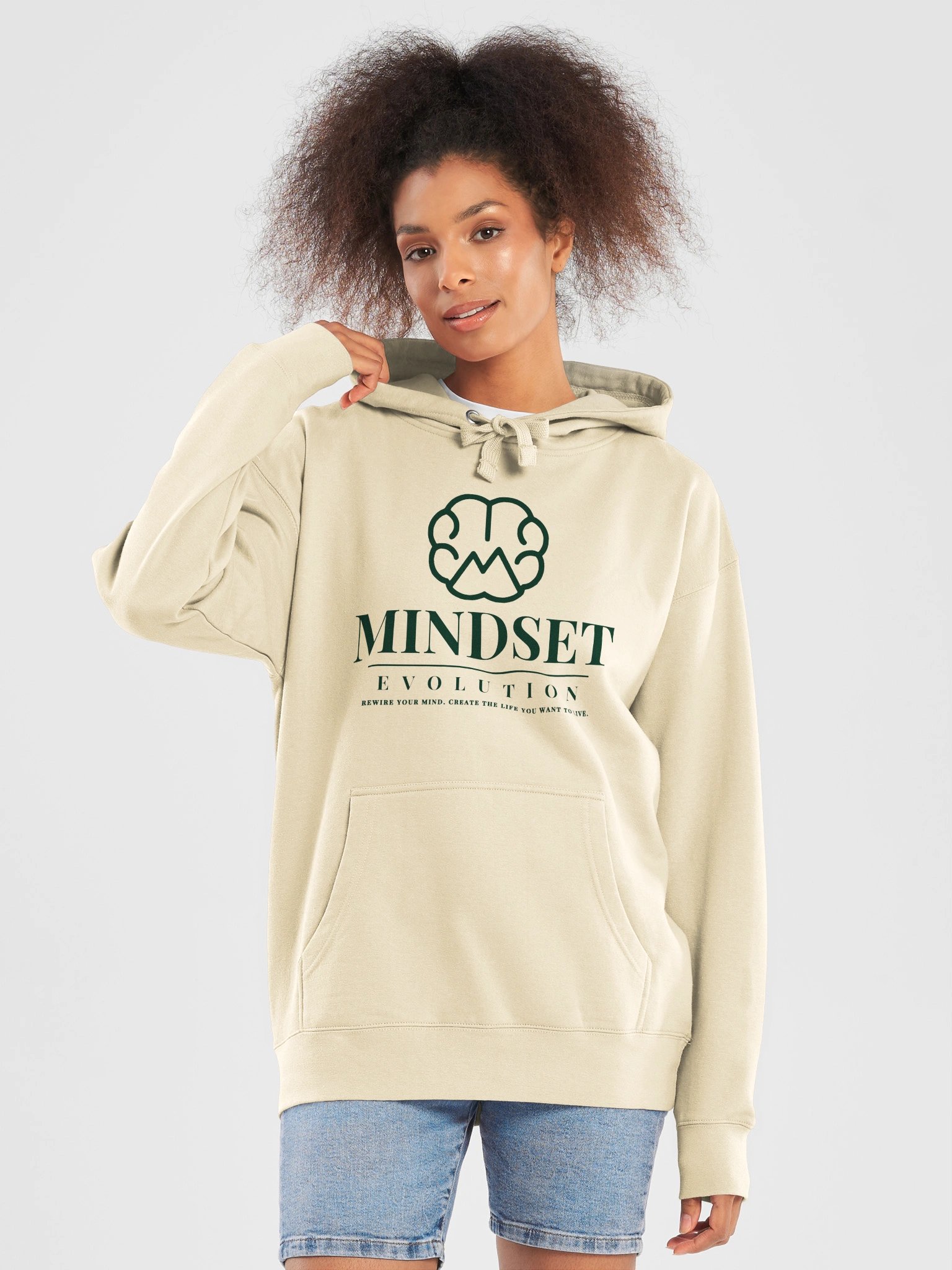 Mindset Evolution — Logo Hoodie (Bone & Oatmeal) product image (9)