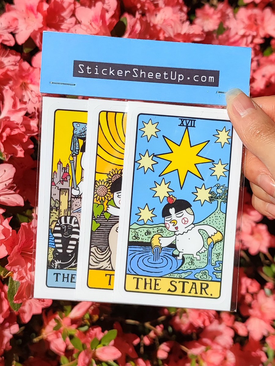 The Spicy Sun, Star & Chariot Tarot Sticker Pack product image (2)