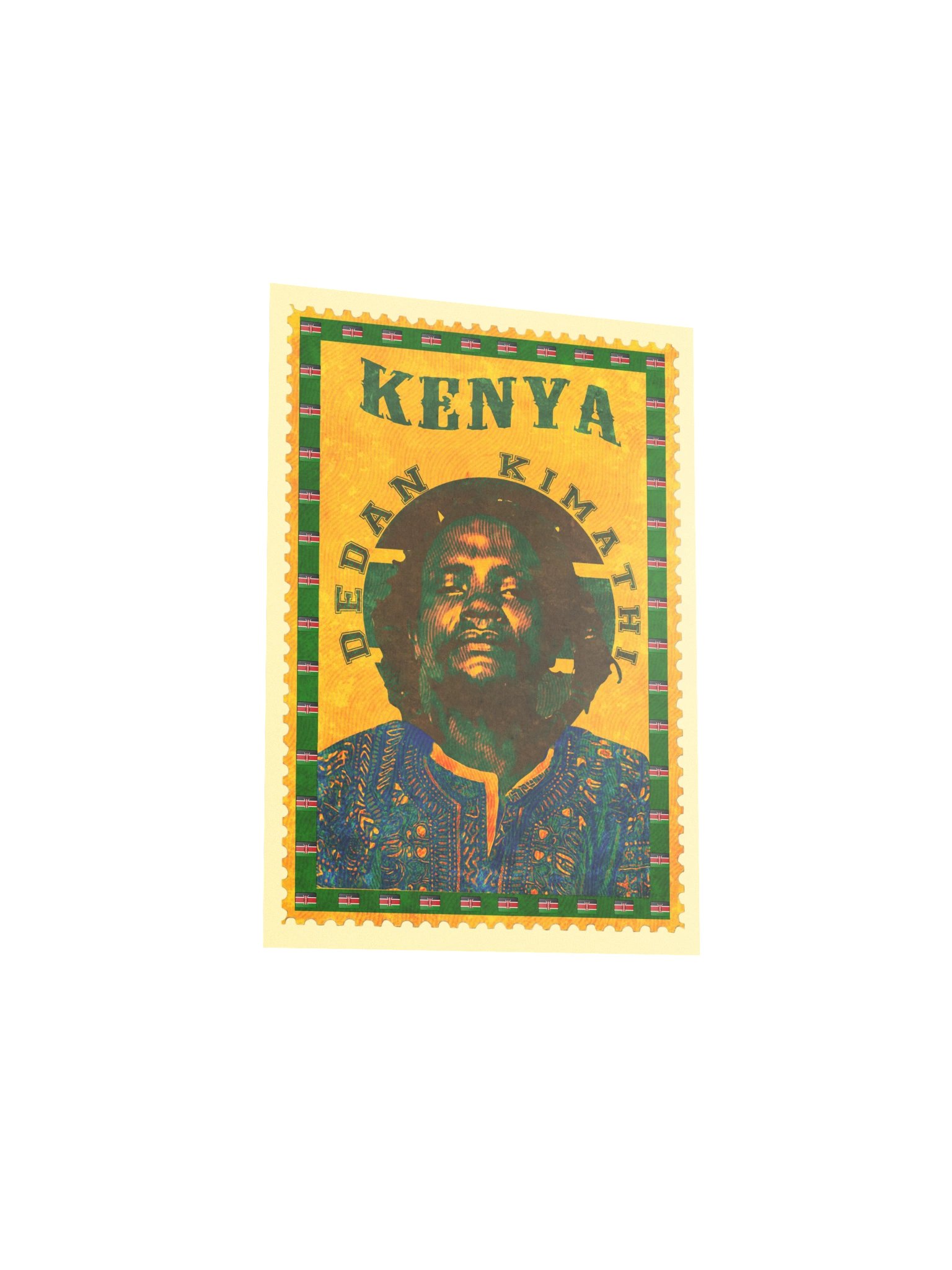 Dedan Kimathi Vintage Postage Stamp Poster | Kenya Mau Mau Freedom Fighter Wall Art | Pan-African History Print product image (3)