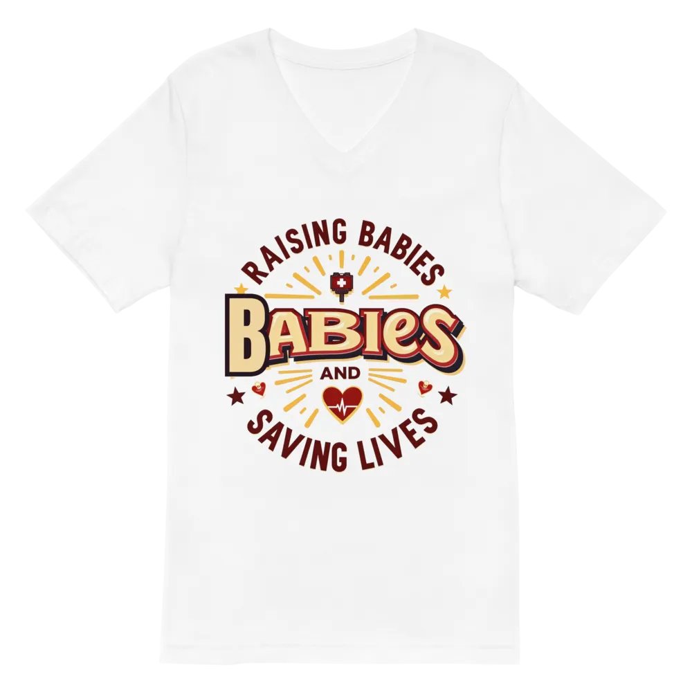 RAISING BABIES AND SAVING LIVES, mom duty V-Neck Tee product image (6)
