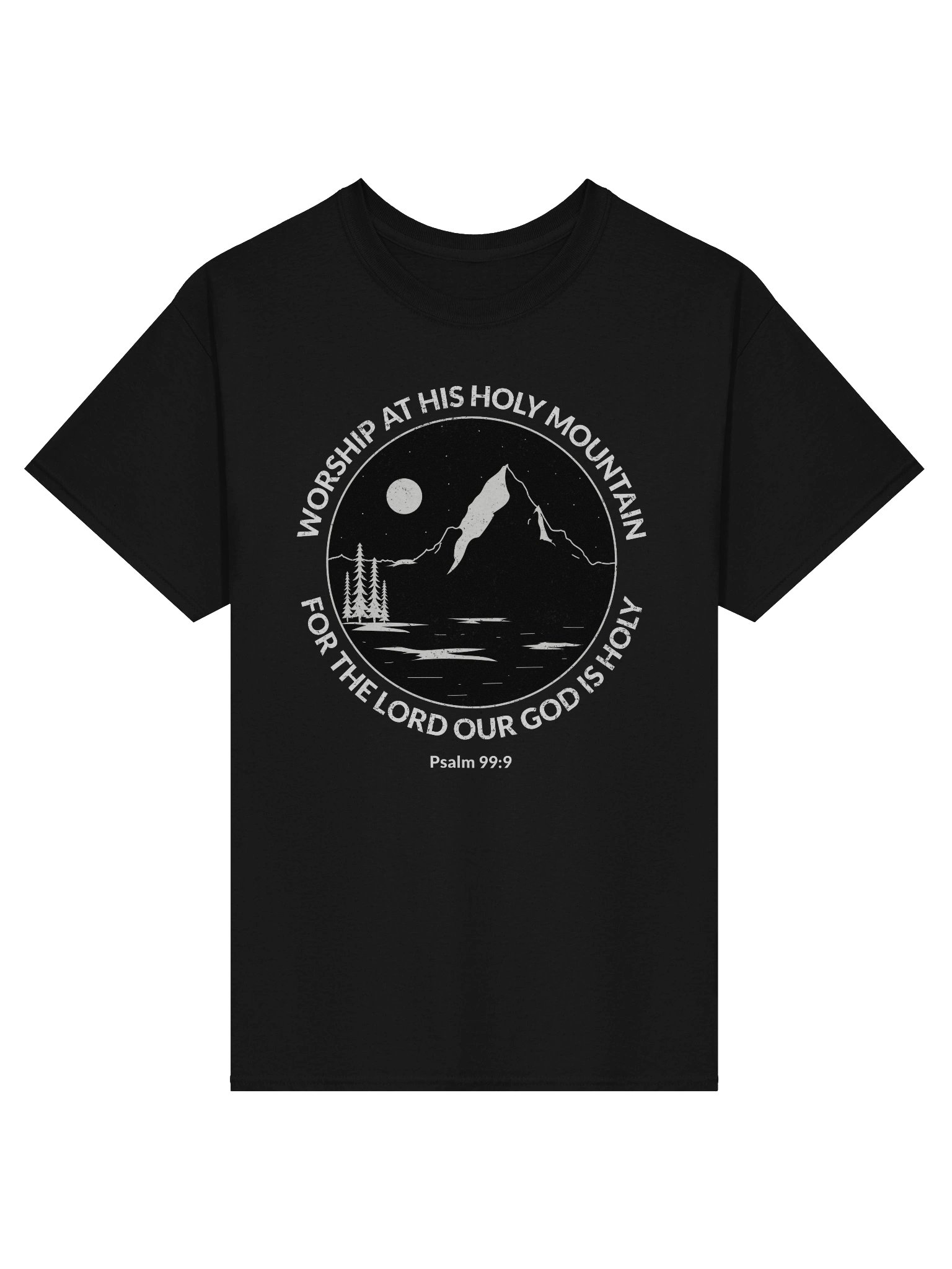 Holy Mountain T-Shirt. Psalm 99 Bible Verse Christian Faith Hiking Tee product image (1)