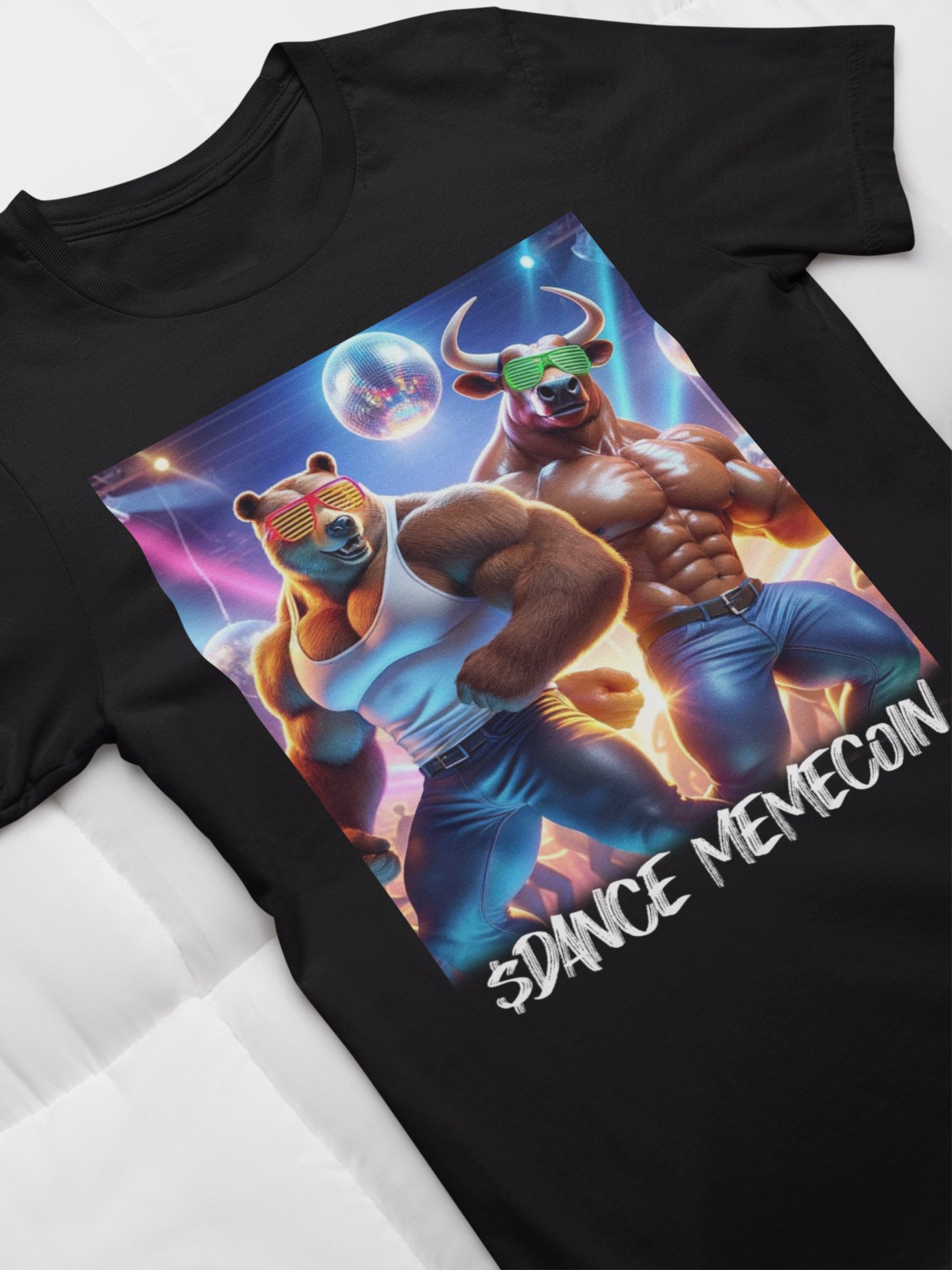 BULL BEAR BROS - DANCE MEMECOIN - PREMIUM TEE - BLACK product image (1)