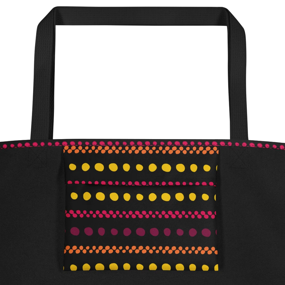 Stylish Large Tote Bag in Playful Dots and Stripes product image (2)