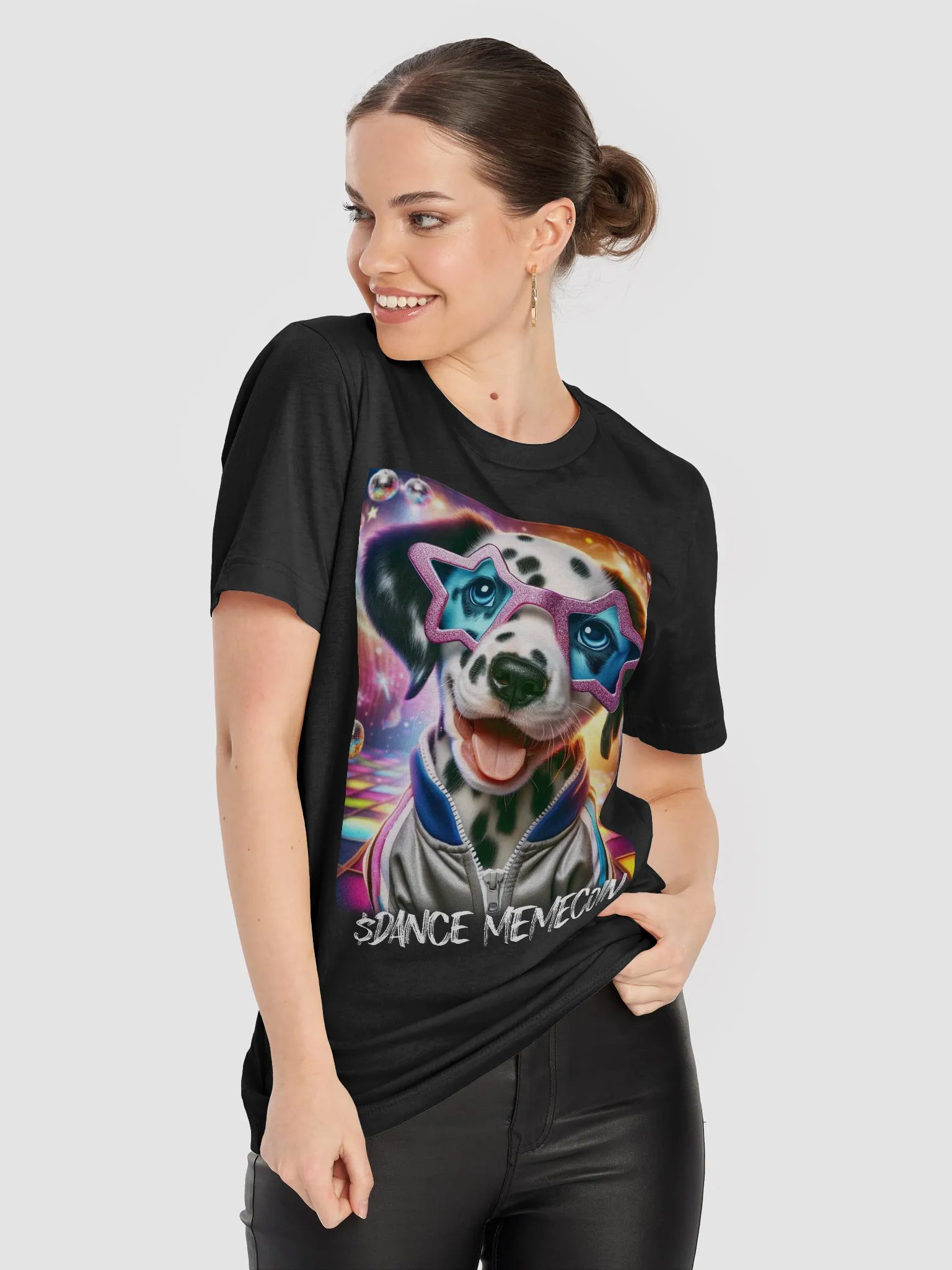 PARTY PUPPY - DANCE MEMECOIN - PREMIUM TEE - BLACK product image (4)