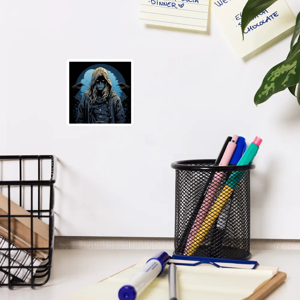 Premium Vinyl Magnet 🔵 Dark Crow Man Thoughts product image (12)